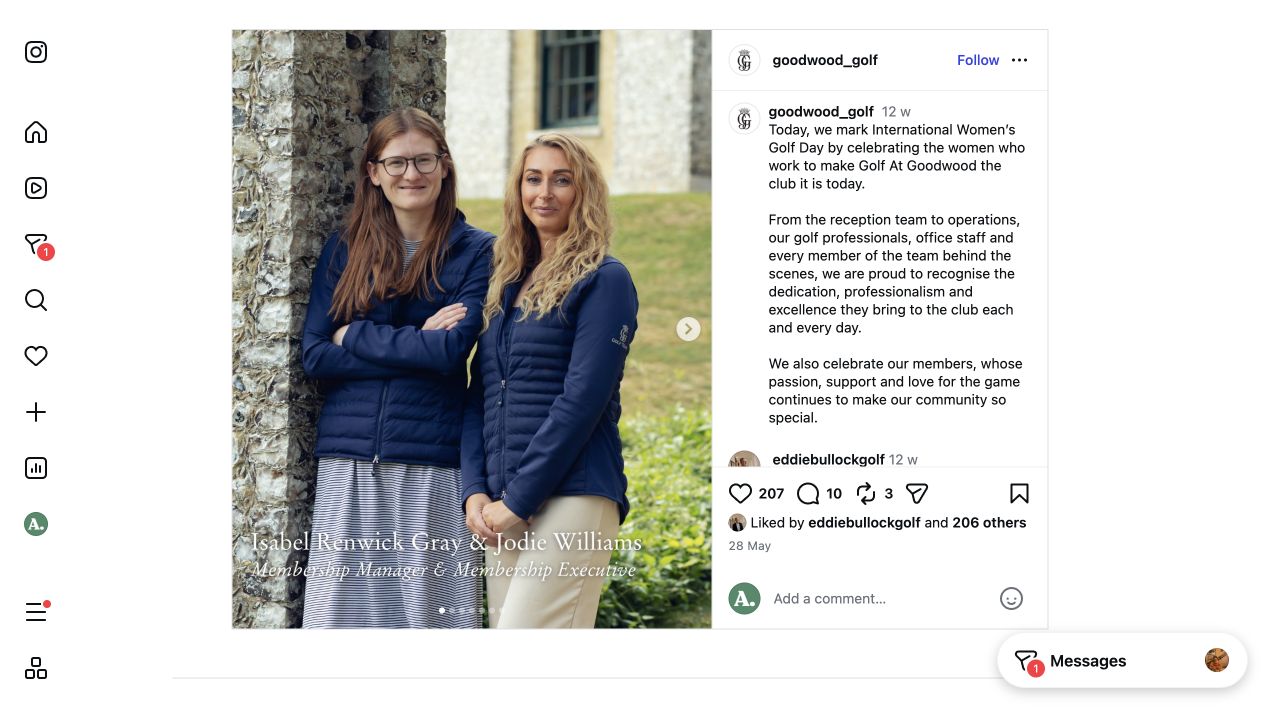 Source capture from Golf At Goodwood on Instagram