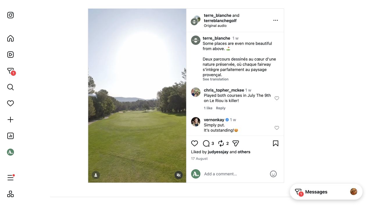 Source capture from Terre Blanche Golf on Instagram
