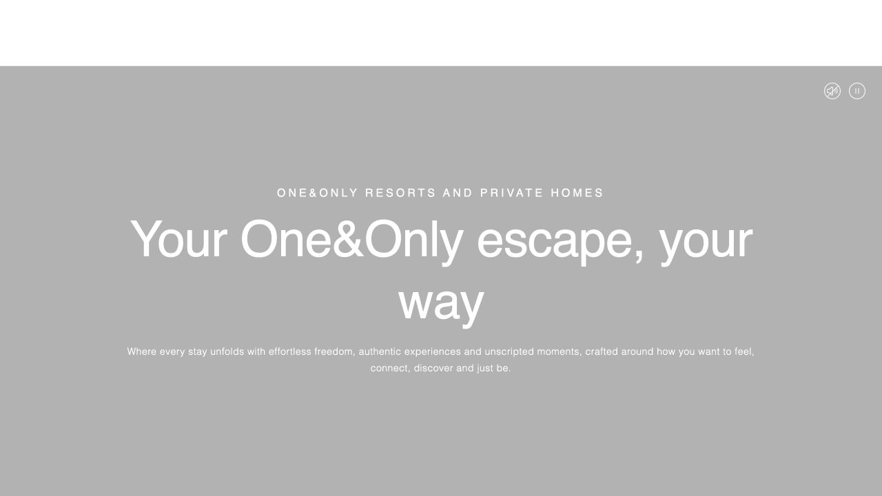 Website inspiration from One&Only