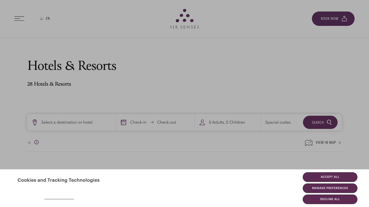 Website inspiration from Six Senses